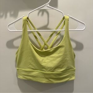 Lululemon yellow energy sports bra